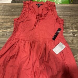 Maggy London Dress Women’s Sz 0 Red Ruffle Tiered Sleeveless NWT. J